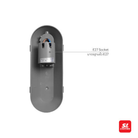 ไฟผนังภายนอก SL LIGHTING OUT-PROBE E27 สีเทา_2