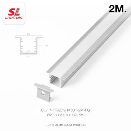 รางไฟเส้นอะลูมิเนียม SL LIGHTING 1450F 2 เมตร สีเทา (แบบฝัง)_2