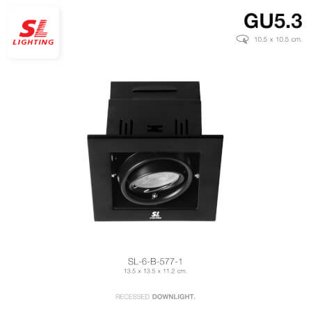 ดาวน์ไลท์ SL LIGHTING 577-1 ทรงสี่เหลี่ยม สีดำ_3
