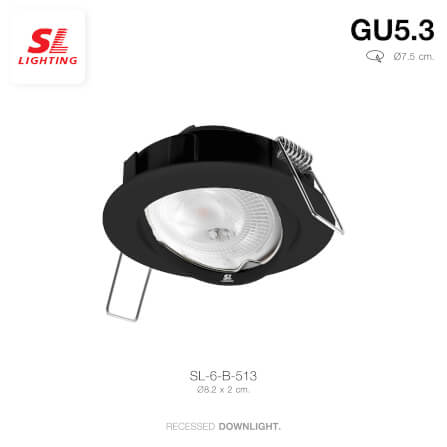 ดาวน์ไลท์ SL LIGHTING 513 ทรงกลม สีดำ_3