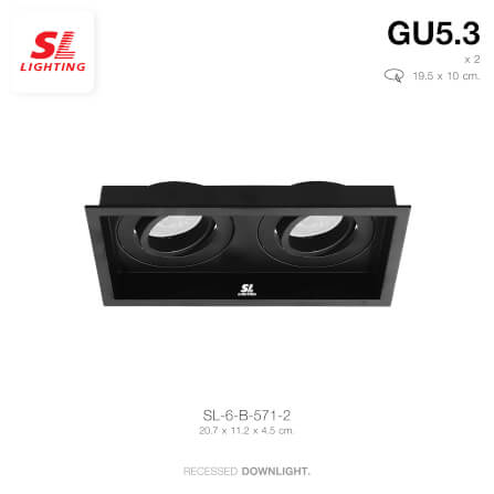 ดาวน์ไลท์ SL LIGHTING 571-2 ทรงสี่เหลี่ยม สีดำ_3