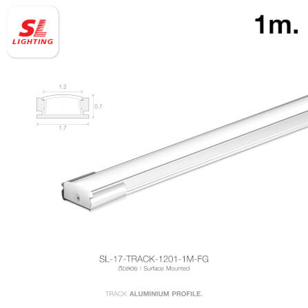 รางไฟเส้นอะลูมิเนียม SL LIGHTING 1201 1 เมตร สีเทา (แบบติดลอยบาง)_3