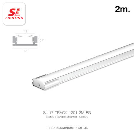รางไฟเส้นอะลูมิเนียม SL LIGHTING 1201 2 เมตร สีเทา (แบบติดลอย)_3