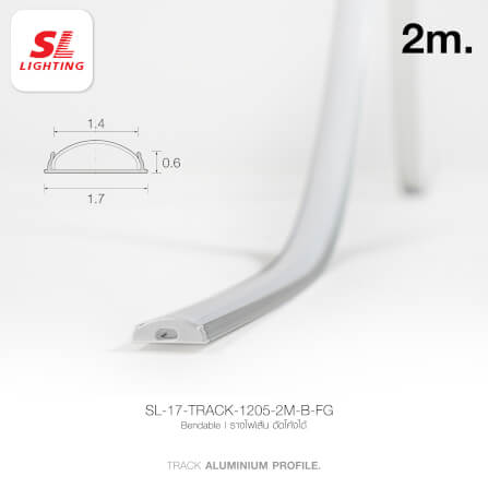 รางไฟเส้นอะลูมิเนียม SL LIGHTING 1205 2 เมตร สีเทา (แบบโค้งงอ)_3