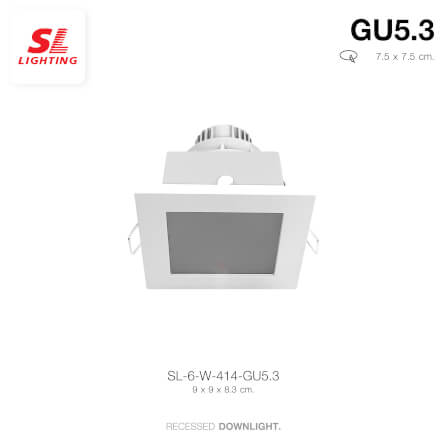 ดาวน์ไลท์ SL LIGHTING 414 ทรงสี่เหลี่ยม สีขาว_4