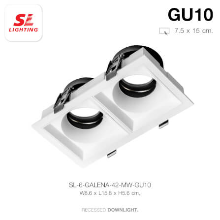 ดาวน์ไลท์ SL LIGHTING GALENA ทรงสี่เหลี่ยม สีขาว_5