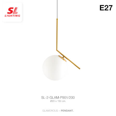 ไฟช่อ สไตล์ GLAMOROUS SL LIGHTING รุ่น GLAM-P901/200 E27 สีขาว/ทอง 1 หัว_4