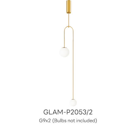 ไฟช่อ สไตล์ GLAMOROUS SL LIGHTING รุ่น GLAM-P2053/2 G9 สีขาว/ทอง 2 หัว_5