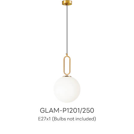 ไฟช่อ สไตล์ GLAMOROUS SL LIGHTING รุ่น GLAM-P1201/250 E27 สีขาว/ทอง 1 หัว_3
