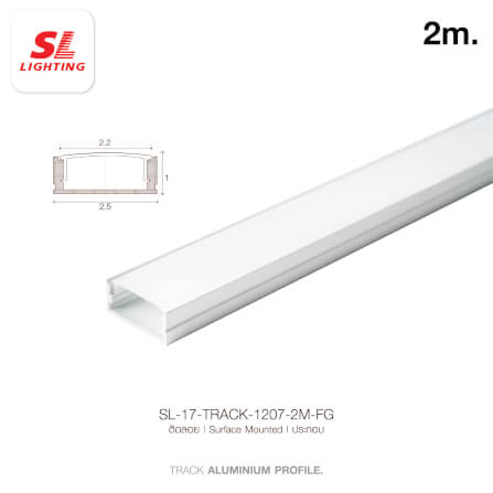 รางไฟเส้นอะลูมิเนียม SL LIGHTING 1207 2 เมตร สีเทา (แบบติดลอย)_3
