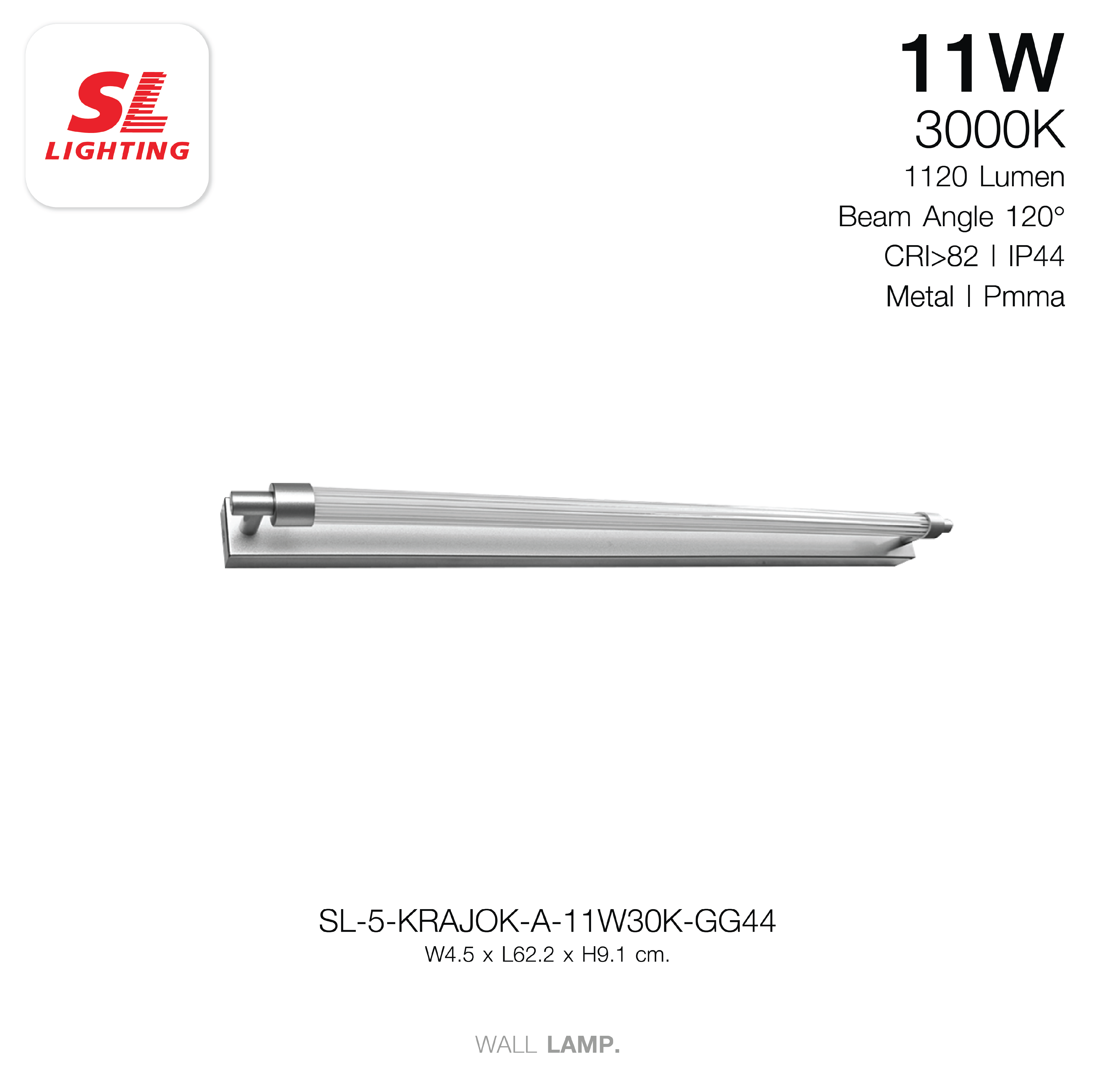 ไฟกิ่งภายใน LED SL LIGHTING KRAJOK-A 11 วัตต์ WARM WHITE สีเงิน_5
