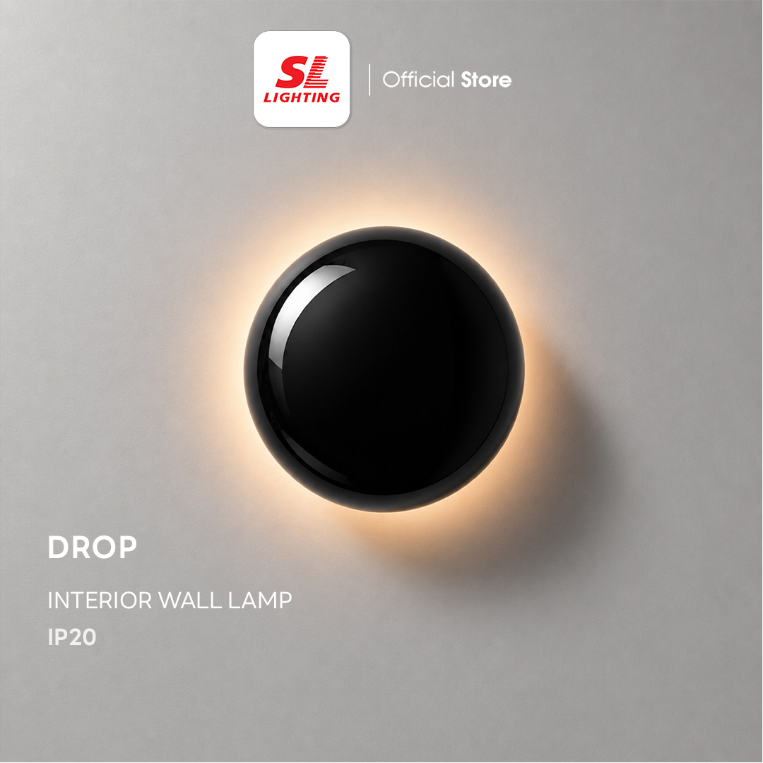 โคมไฟติดผนัง LED SL LIGHTING DROP 5 วัตต์ WARM WHITE สีดำ_5