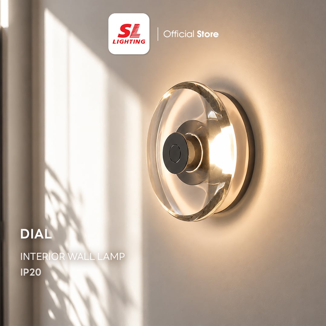 โคมไฟติดผนัง LED SL LIGHTING DIAL 8 วัตต์ WARM WHITE สีทอง_5