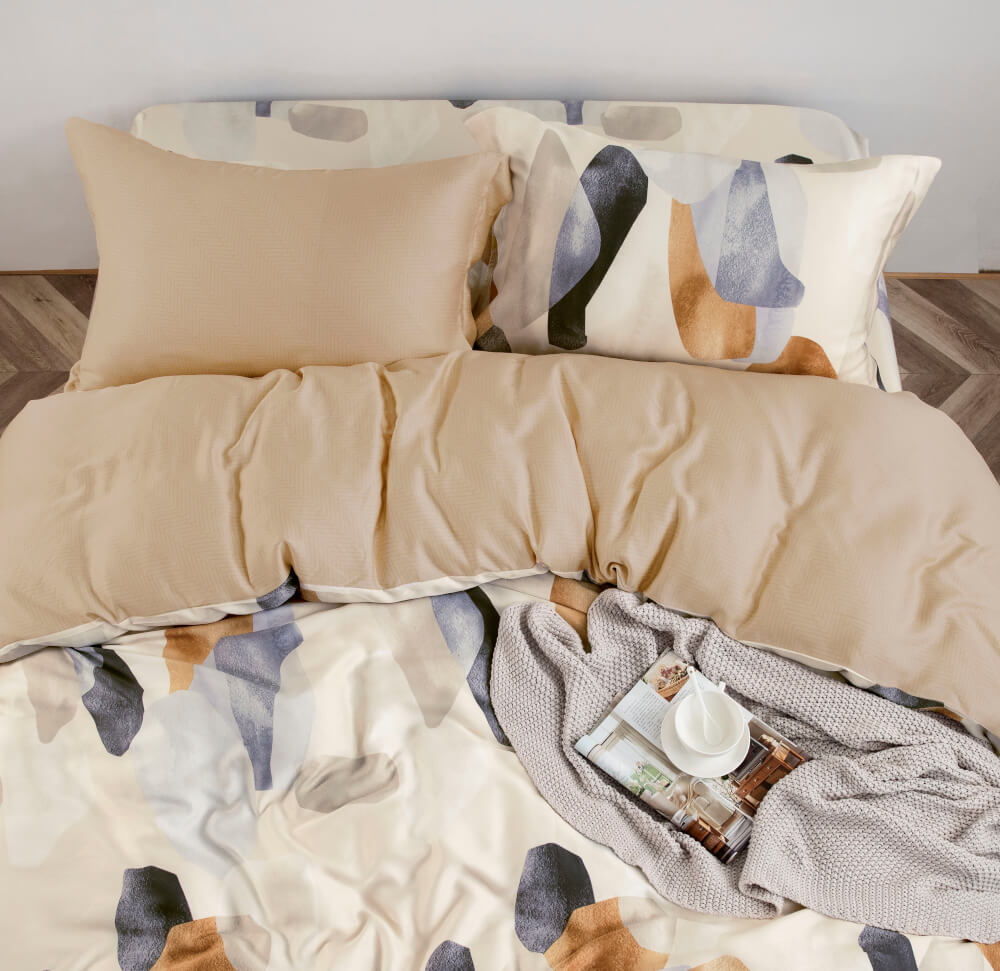 ชุดผ้าปูที่นอน 5 ฟุต 5 ชิ้น AKEMI รุ่น Ardent Prints 9557108595460 สี Steine (ไม่รวมผ้านวม)