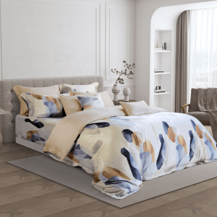 ชุดผ้าปูที่นอน 5 ฟุต 5 ชิ้น AKEMI รุ่น Ardent Prints 9557108595460 สี Steine (ไม่รวมผ้านวม)_2