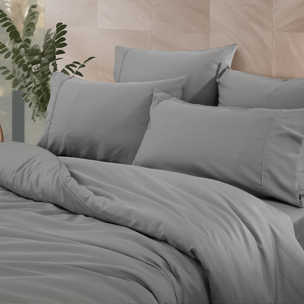 ชุดผ้าปูที่นอน 6 ฟุต 5 ชิ้น AKEMI รุ่น COLOUR RADIANT 9557108579316 สี SCALE GREY (ไม่รวมผ้านวม)_3