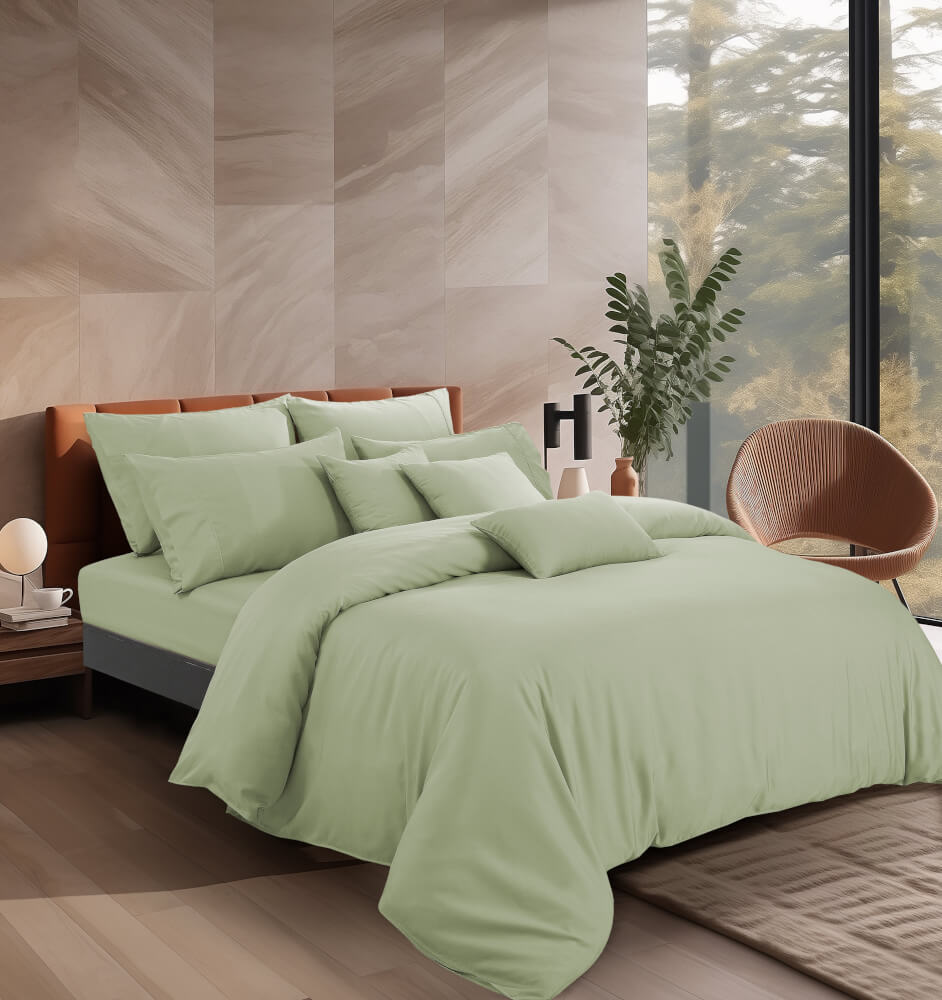 ปลอกผ้านวม คิงไซซ์ AKEMI รุ่น Colour Radiant 9557108579293 ขนาด 257 x 229 ซม. สี Willow Green