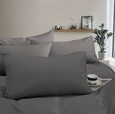 ชุดผ้าปูที่นอน 6 ฟุต 5 ชิ้น Ai by Akemi รุ่น ColourDream 9557108683747 สี Norax Flam Grey (ไม่รวมผ้านวม)_4