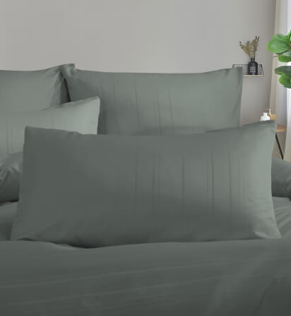 ชุดผ้าปูที่นอน 6 ฟุต 5 ชิ้น Ai by Akemi รุ่น ColourDream 9557108713635 สี Norax Anders Purtian Gray (ไม่รวมผ้านวม)_6