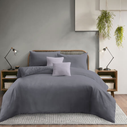 ชุดผ้าปูที่นอน 6 ฟุต 5 ชิ้น Ai by Akemi รุ่น ColourJoy 9557108491267 สี Grape Charcoal (ไม่รวมผ้านวม)_1