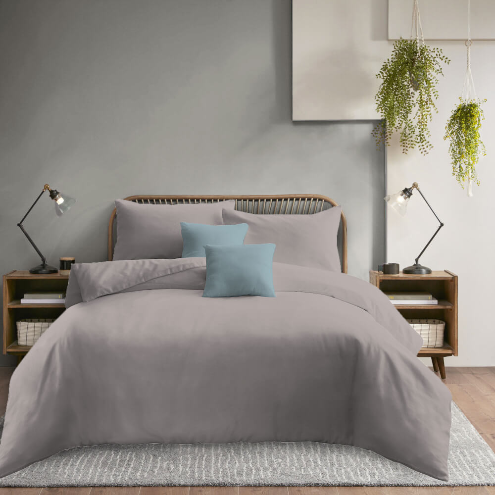 ชุดผ้าปูที่นอน 6 ฟุต 5 ชิ้น Ai by Akemi รุ่น ColourJoy 9557108491236 สี Vender Grey (ไม่รวมผ้านวม)