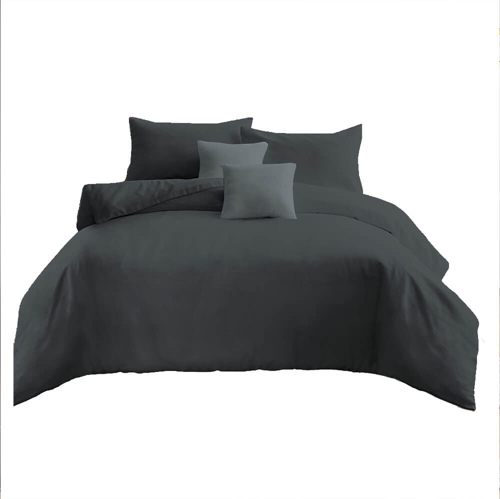 ชุดผ้าปูที่นอน พร้อมผ้านวม 6 ฟุต 6 ชิ้น Ai by AKEMI รุ่น ColourJoy 9557108637085 สี Ebony Grey