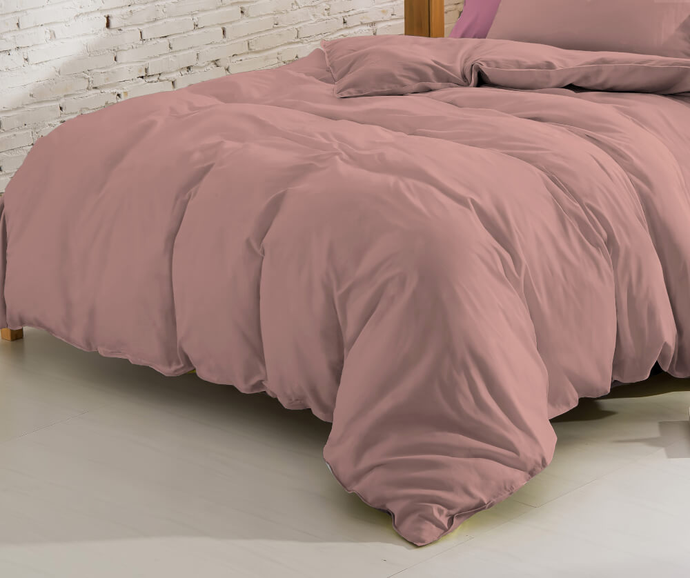 ชุดผ้าปูที่นอน พร้อมผ้านวม 6 ฟุต 6 ชิ้น Ai by AKEMI รุ่น ColourJoy 9557108636910 สี Hush Peachy