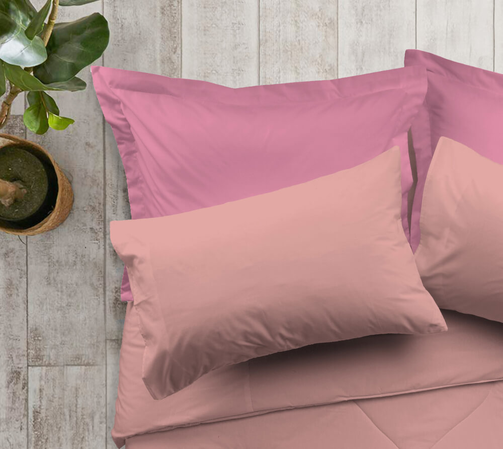 ชุดผ้าปูที่นอน พร้อมผ้านวม 6 ฟุต 6 ชิ้น Ai by AKEMI รุ่น ColourJoy 9557108636910 สี Hush Peachy