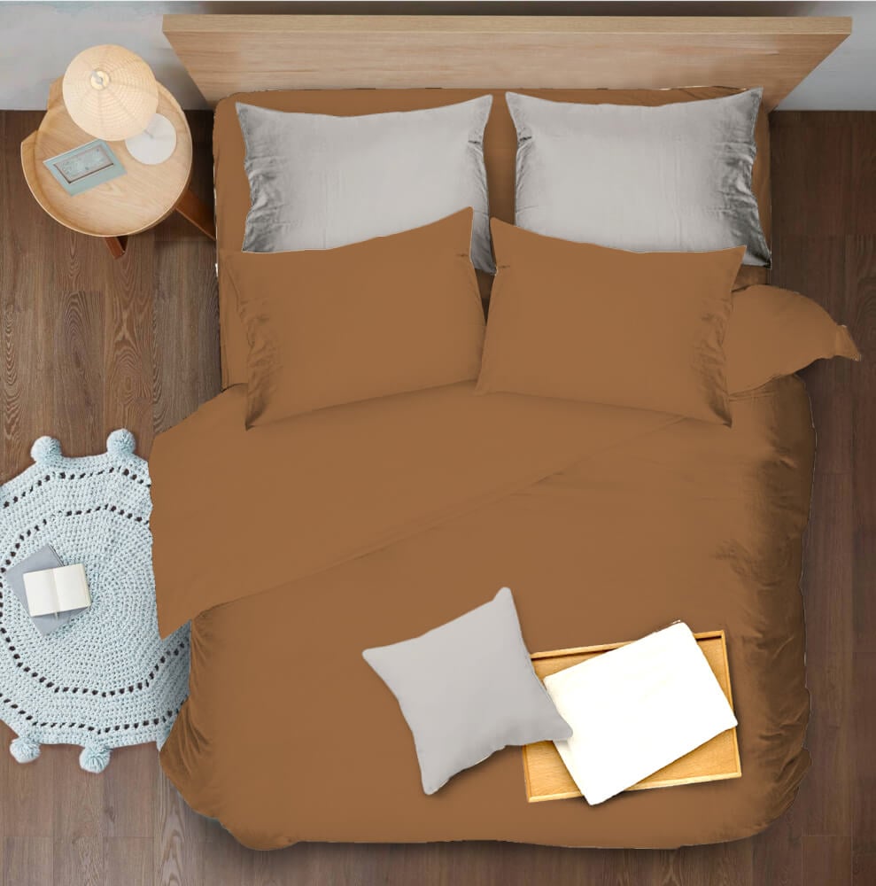 ชุดผ้าปูที่นอน 6 ฟุต 5 ชิ้น Ai by Akemi รุ่น ColourJoy 9557108685338 สี Groot Brown (ไม่รวมผ้านวม)