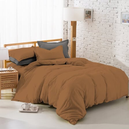 ชุดผ้าปูที่นอน 6 ฟุต 5 ชิ้น Ai by Akemi รุ่น ColourJoy 9557108685338 สี Groot Brown (ไม่รวมผ้านวม)_2
