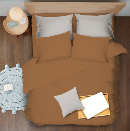 ชุดผ้าปูที่นอน 6 ฟุต 5 ชิ้น Ai by Akemi รุ่น ColourJoy 9557108685338 สี Groot Brown (ไม่รวมผ้านวม)_3