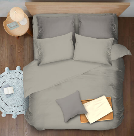 ชุดผ้าปูที่นอน 6 ฟุต 5 ชิ้น Ai by Akemi รุ่น ColourJoy 9557108685352 สี Koala Grey (ไม่รวมผ้านวม)_3