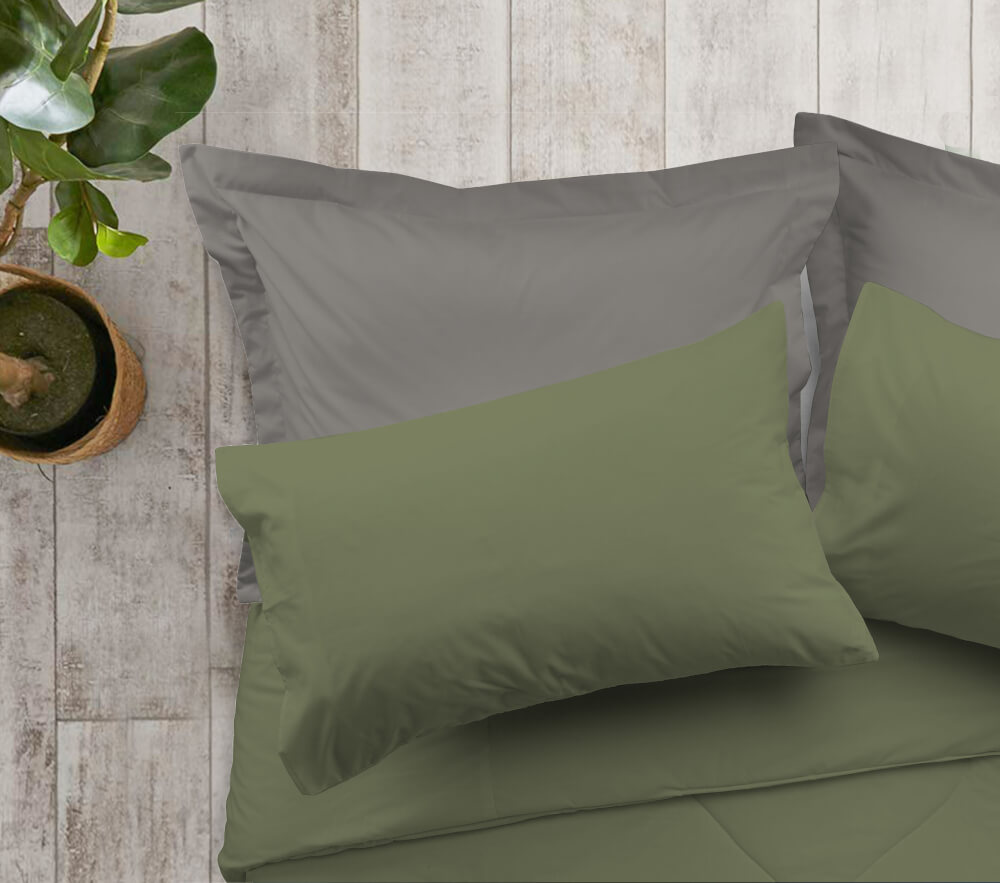 ชุดผ้าปูที่นอน 6 ฟุต 5 ชิ้น Ai by Akemi รุ่น ColourJoy 9557108685208 สี Sage Green (ไม่รวมผ้านวม)