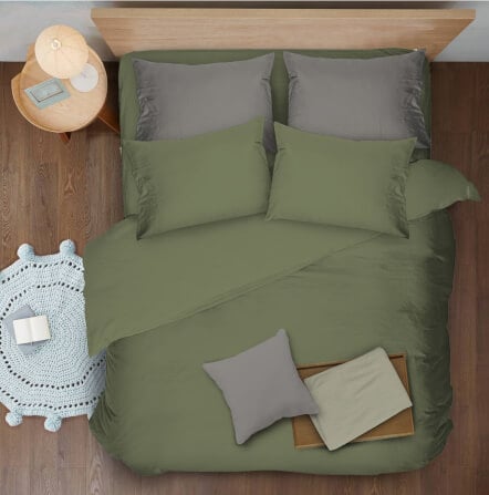 ชุดผ้าปูที่นอน 6 ฟุต 5 ชิ้น Ai by Akemi รุ่น ColourJoy 9557108685208 สี Sage Green (ไม่รวมผ้านวม)_3