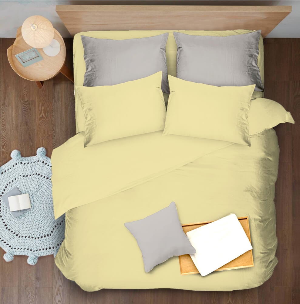 ชุดผ้าปูที่นอน 6 ฟุต 5 ชิ้น Ai by Akemi รุ่น ColourJoy 9557108685345 สี Valley Lemon (ไม่รวมผ้านวม)