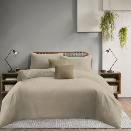 ชุดผ้าปูที่นอน 6 ฟุต 5 ชิ้น Ai by Akemi รุ่น ColourJoy 9557108491199 สี Beanie Cafe (ไม่รวมผ้านวม)_1