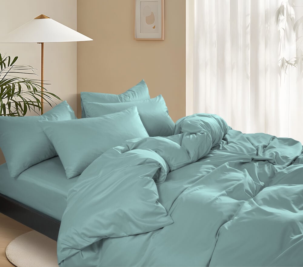 ชุดผ้าปูที่นอน 6 ฟุต 5 ชิ้น Ai by Akemi รุ่น ColourShine 9557108528307 สี Fluff Blue (ไม่รวมผ้านวม)