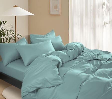 ชุดผ้าปูที่นอน 6 ฟุต 5 ชิ้น Ai by Akemi รุ่น ColourShine 9557108528307 สี Fluff Blue (ไม่รวมผ้านวม)_3