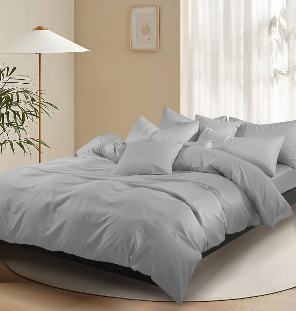 ชุดผ้าปูที่นอน 6 ฟุต 5 ชิ้น Ai by Akemi รุ่น ColourShine 9557108528901 สี Oregon Grey (ไม่รวมผ้านวม)