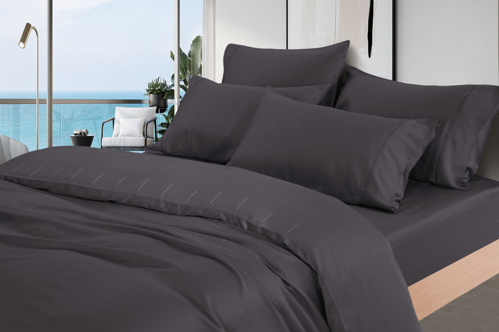 ชุดผ้าปูที่นอน 6 ฟุต 5 ชิ้น AKEMI รุ่น EARNEST DOBBY 9557108453111 สี BARKELY GREY (ไม่รวมผ้านวม)_3