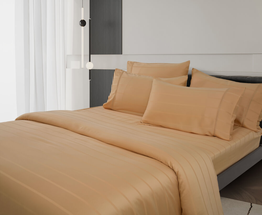 ชุดผ้าปูที่นอน 6 ฟุต 5 ชิ้น AKEMI รุ่น EARNEST DOBBY 9557108543195 สี Nova Glow Sand (ไม่รวมผ้านวม)_2