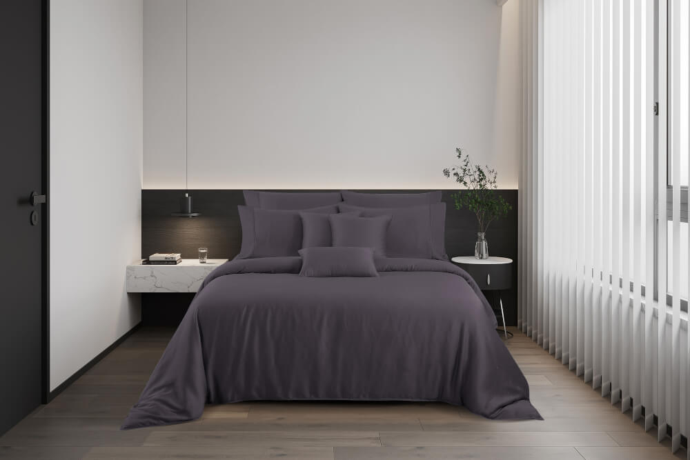 ชุดผ้าปูที่นอน 6 ฟุต 5 ชิ้น AKEMI รุ่น EARNEST DOBBY 9557108543300 สี Stellar Grey (ไม่รวมผ้านวม)_1