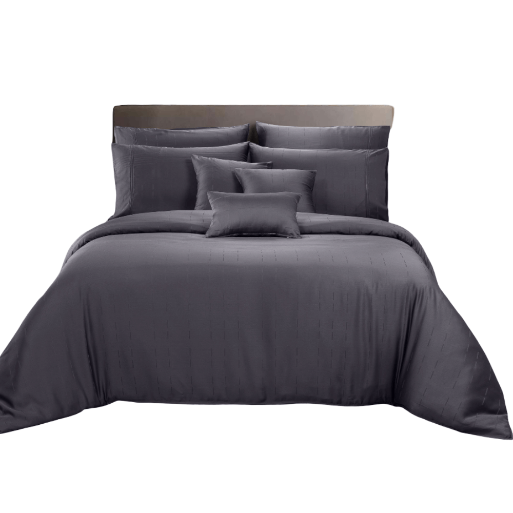 ชุดผ้าปูที่นอน 6 ฟุต 5 ชิ้น AKEMI  รุ่น EARNEST DOBBY 9557108155725 สี WALLY GREY (ไม่รวมผ้านวม)_0