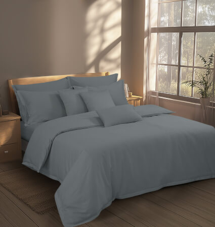 ปลอกผ้านวม คิงไซซ์ AKEMI รุ่น Gladice Solid 9557108653078 ขนาด 257 x 229 ซม. สี Conroy Grey_2