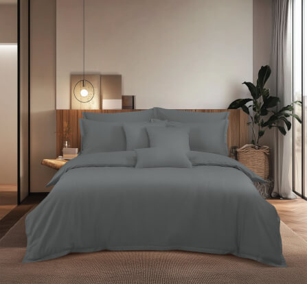 ปลอกผ้านวม คิงไซซ์ AKEMI รุ่น Gladice Solid 9557108653078 ขนาด 257 x 229 ซม. สี Conroy Grey_1