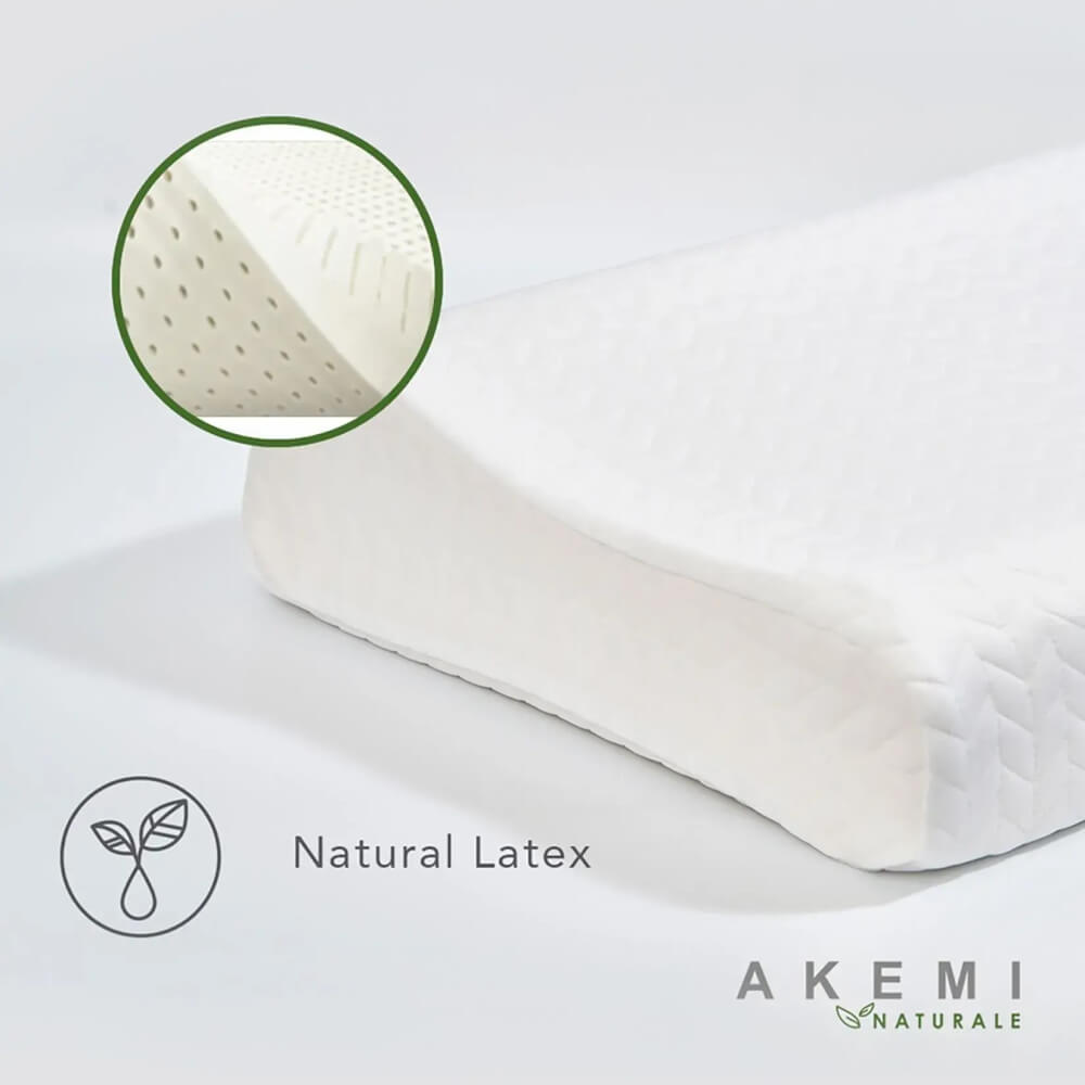 หมอนสุขภาพ ยางพารา AKEMI รุ่น NATURALE VENTILATED CONTOUR 9557108107687 ขนาด 60 X40 CM + 10/12 CM สีขาว