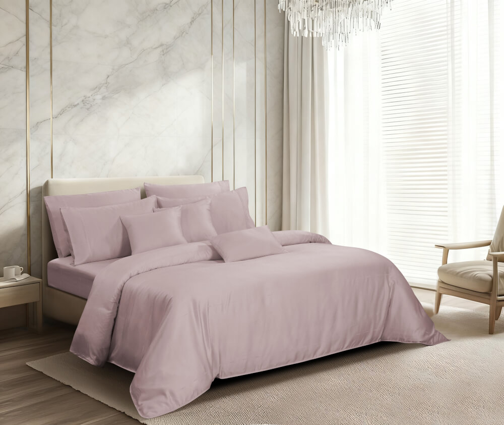 ชุดผ้าปูที่นอน 6 ฟุต 3 ชิ้น AKEMI รุ่น Earnest Dobby 9557108834095 สี Dutton Soft Lilac (ไม่รวมผ้านวม)_8