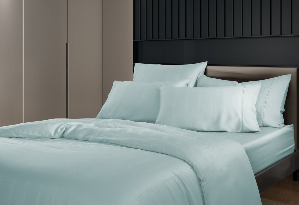 ชุดผ้าปูที่นอน 6 ฟุต 5 ชิ้น AKEMI รุ่น EARNEST DOBBY 9557108075245 สี LYROOD NAGOYA MINT (ไม่รวมผ้านวม)_6