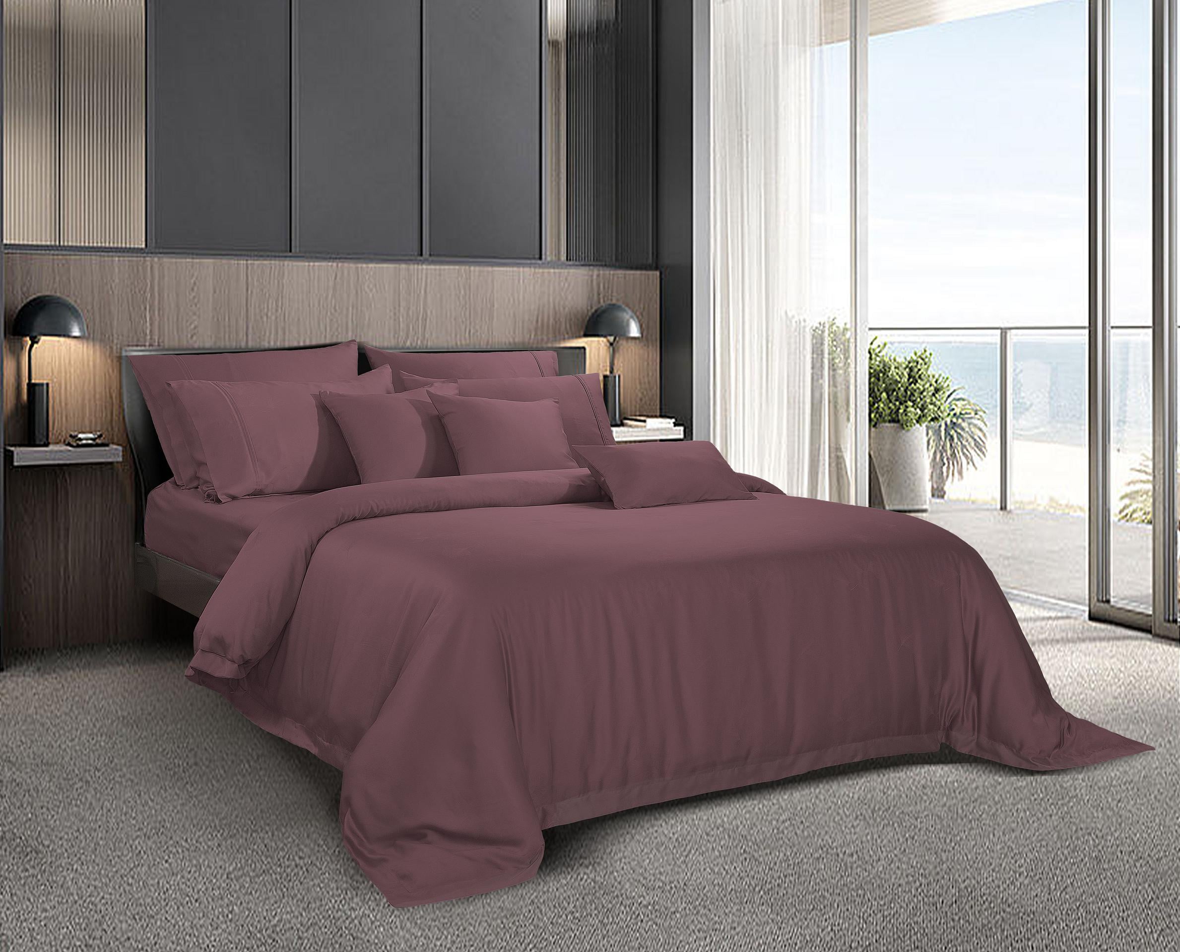 ชุดผ้าปูที่นอน 3.5 ฟุต 3 ชิ้น AKEMI รุ่น Accord Dobby 9557108114128 สี Gingko Opera Wine (ไม่รวมผ้านวม)_7