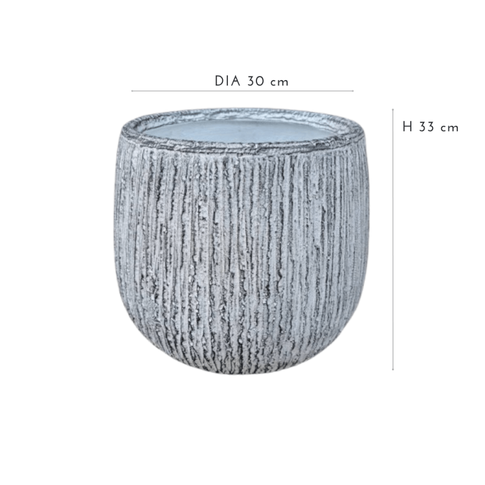 กระถางไฟเบอร์ซีเมนต์ ARTGARDEN & DECOR PFC-0052BZ DIA 30*30*33 CM. สีขาว